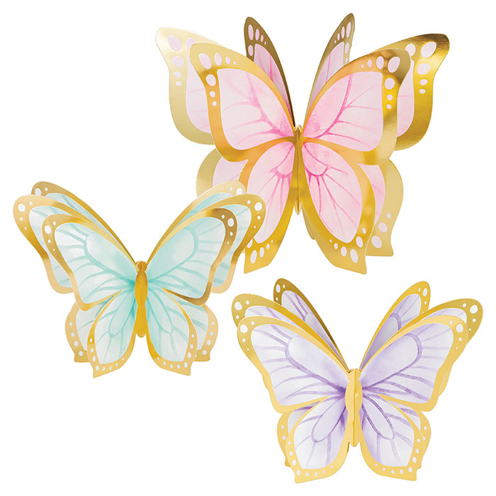 18ct Bulk Golden Butterfly Centerpieces