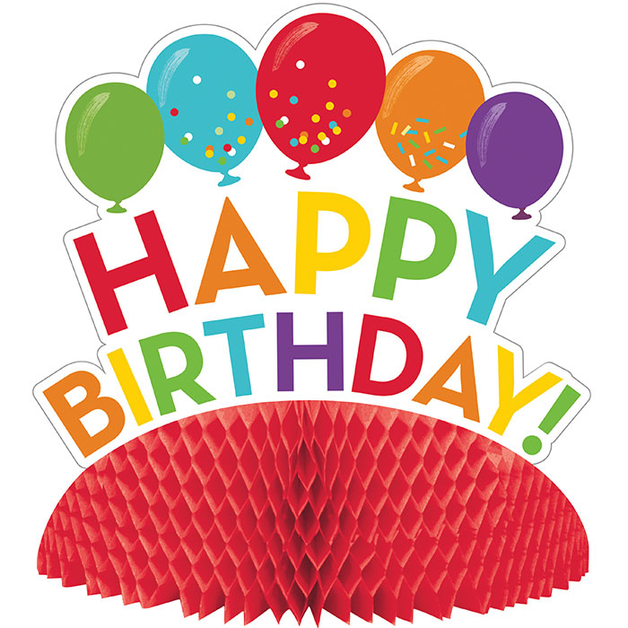 6ct Bulk Happy Birthday Honeycomb Centerpieces