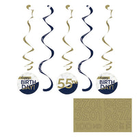 30ct Bulk Navy and Gold Birthday Dizzy Danglers