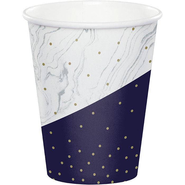 96ct Bulk Navy and Gold Birthday Paper Cups