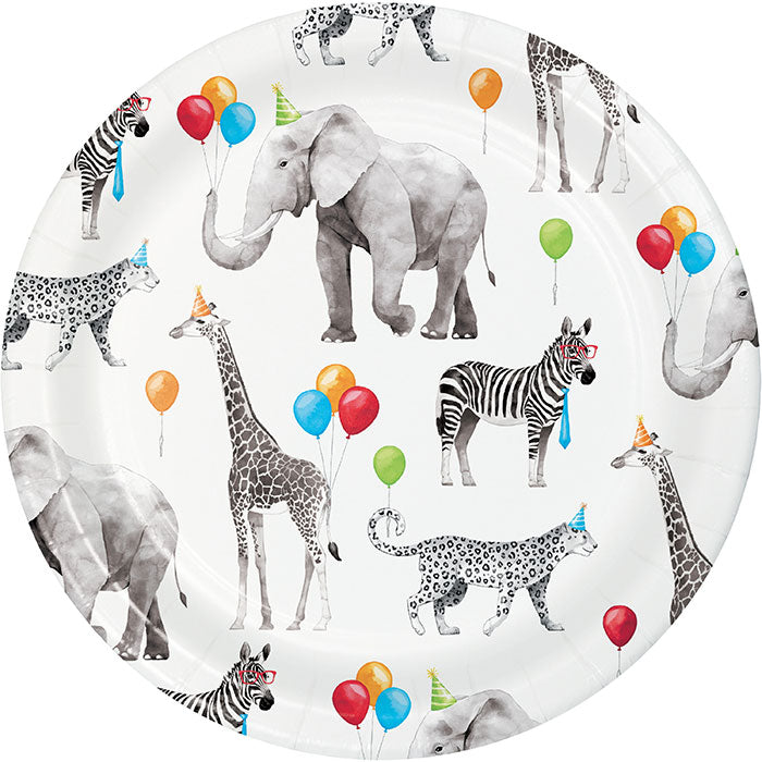 96ct Bulk Party Animals Dessert Plates