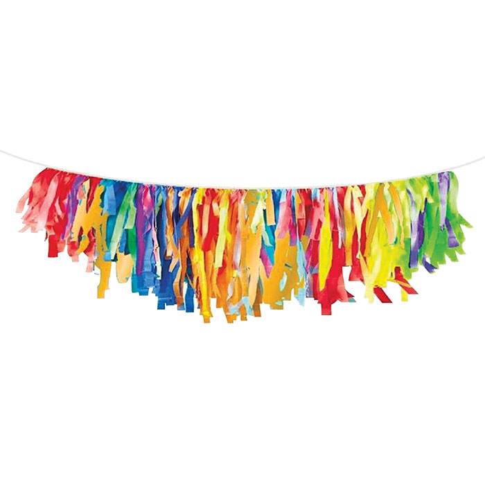 Primary Colors Tissue Fringe Garland, 1ct by Creative Converting
