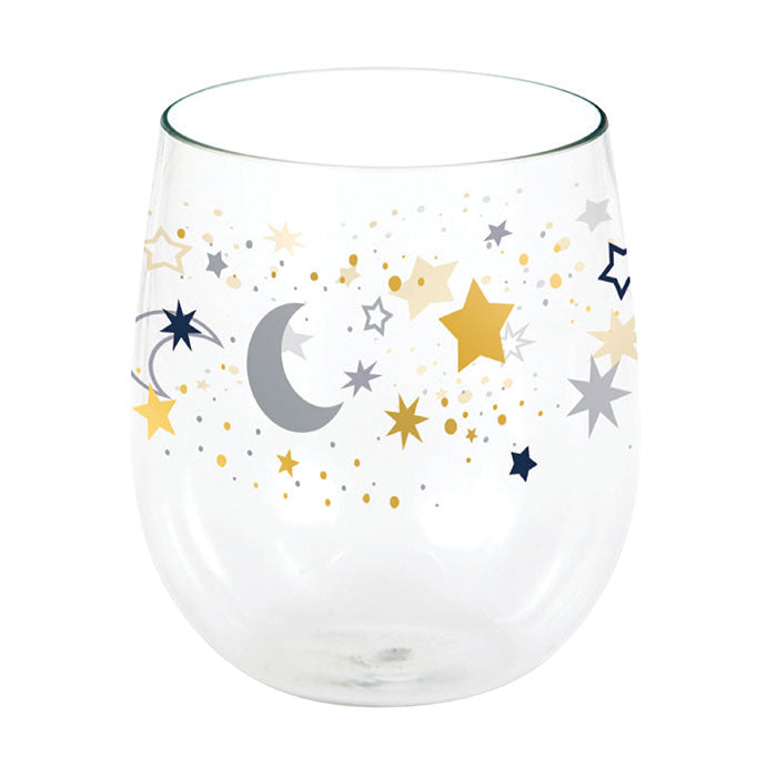 6ct Bulk Starry Night Plastic Wine Glasses