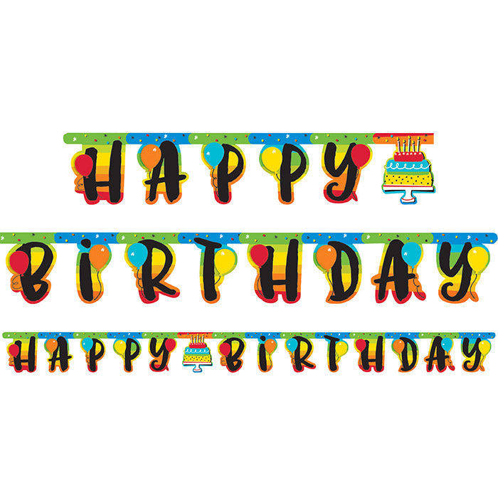 12ct Bulk Rainbow Cake Party Banners