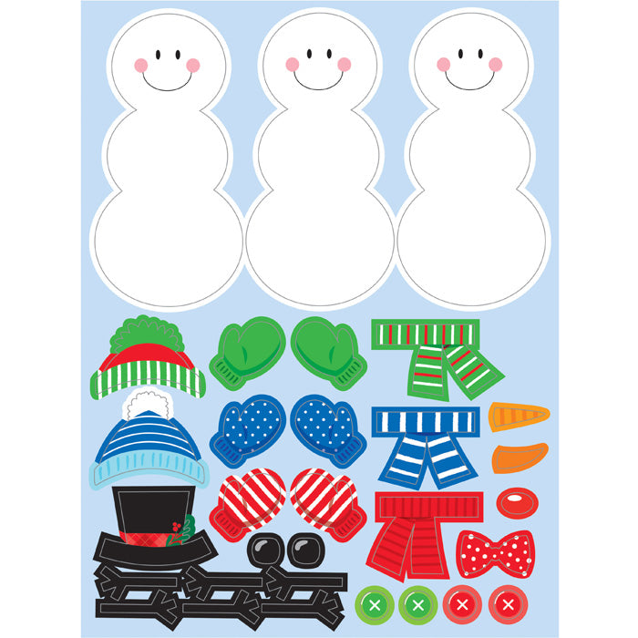 48ct Bulk Build A Snowman Stickers
