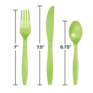 Fresh Lime Green Assorted Plastic Cutlery, 24 ct Party Decoration