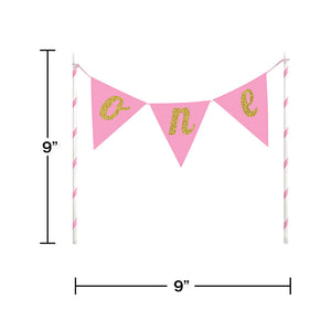 1st Birthday Girl Cake Banner Party Decoration