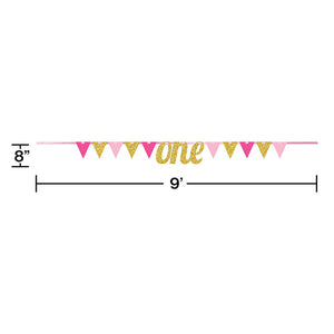 1st Birthday Girl Pennant Banner Party Decoration