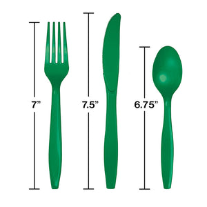 Emerald Green Assorted Plastic Cutlery, 24 ct Party Decoration