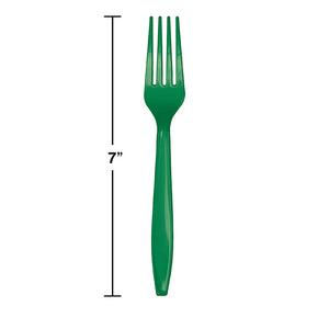 Emerald Green Plastic Forks, 50 ct Party Decoration