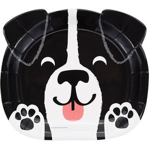 Dog Party Shaped Plate 9" Assorted Dogs, 8 ct Party Supplies