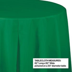 12ct Bulk Emerald Green Round Plastic Table Covers