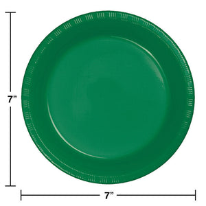 240ct Bulk Emerald Green Plastic Dessert Plates