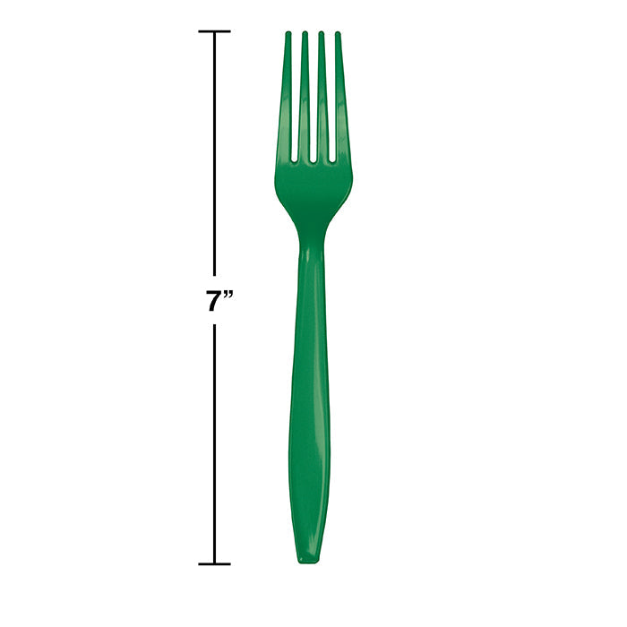 288ct Bulk Emerald Green Plastic Forks