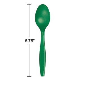 288ct Bulk Emerald Green Plastic Spoons