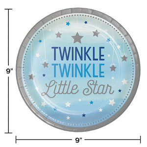 One Little Star Boy Paper Plates, 8 ct Party Decoration