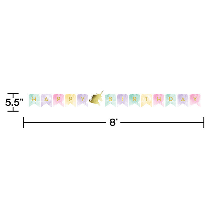 12ct Bulk Sparkle Unicorn Party Banners