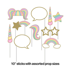 Sparkle Unicorn Photo Booth Props, 10 ct Party Supplies
