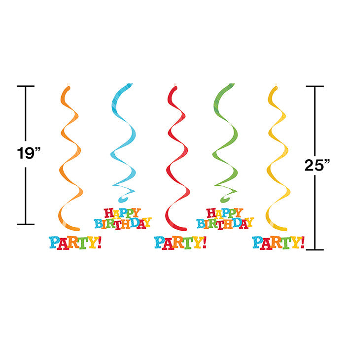 30ct Bulk Happy Birthday Swirl Decorations