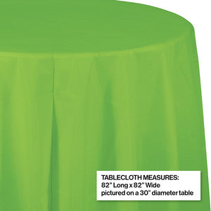 12ct Bulk Fresh Lime Round Plastic Table Covers