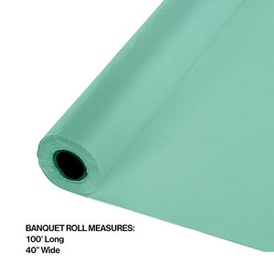 100 ft by 40 inch Fresh Mint Green Plastic Banquet Table Roll