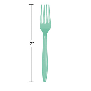 Fresh Mint Green Plastic Forks, 24 ct Party Decoration