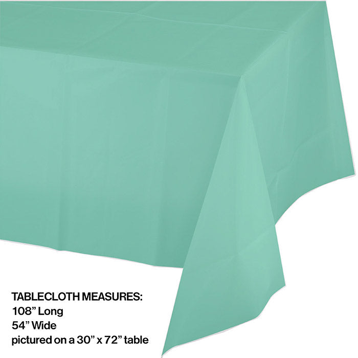 Bulk 12ct Fresh Mint Green Plastic Table Covers 54 inch x 108 inch 