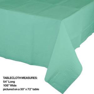 Fresh Mint Tablecover 54"X 108" Polylined Tissue Party Decoration