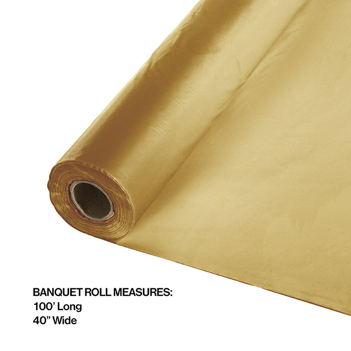 100 ft by 40 inch Glittering Gold Banquet Table Roll