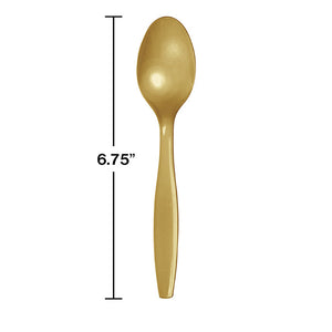 Glittering Gold Plastic Spoons, 50 ct Party Decoration