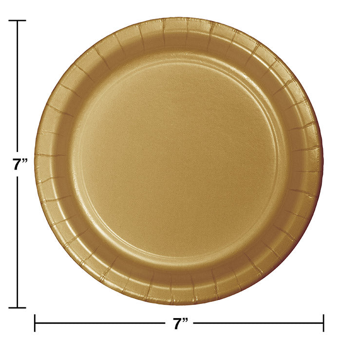 240ct Bulk Glittering Gold Dessert Plates
