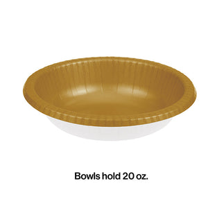 Glittering Gold Paper Bowls 20 Oz., 20 ct Party Decoration