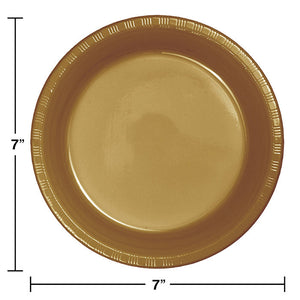 240ct Bulk Glittering Gold Plastic Dessert Plates