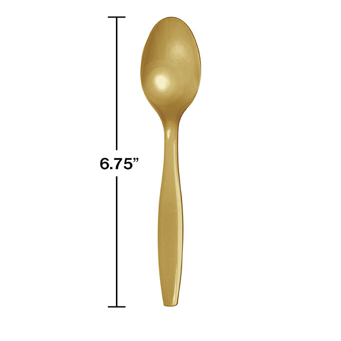 288ct Bulk Glittering Gold Plastic Spoons