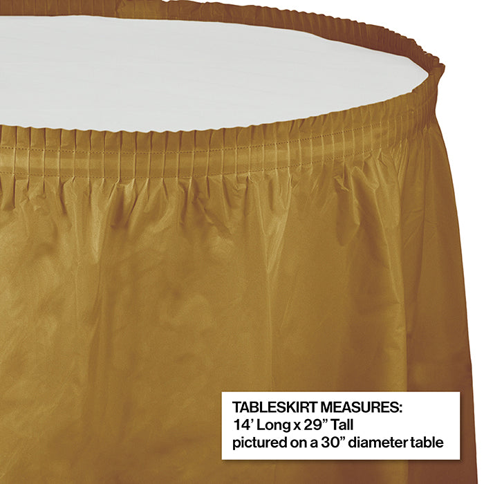 6ct Bulk Glittering Gold Plastic Tableskirt
