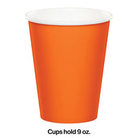 96ct Bulk Value Friendly Sunkissed Orange 9 oz Hot & Cold Cups