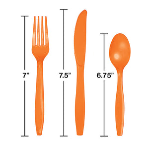 Sunkissed Orange Assorted Cutlery, 18 ct Party Decoration