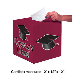 6ct Bulk Graduation Card Boxes Burgundy