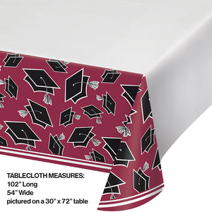 Graduation School Spirit Burgundy Red Table Cover Party Decoration