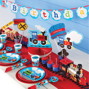 All Aboard Train Ribbon Banner Party Supplies