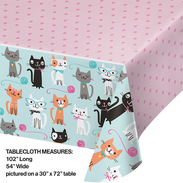 6ct Bulk Purr-fect Cat Party Plastic Table Covers
