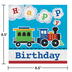 192ct Bulk All Aboard Train Birthday Luncheon Napkins by Creative Converting