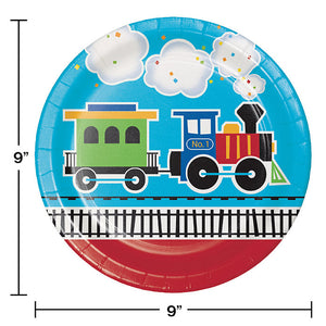All Aboard Train Paper Plates, 8 ct Party Decoration
