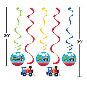 All Aboard Train Dizzy Danglers, 5 ct Party Decoration