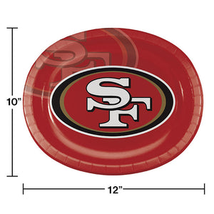 San Francisco 49Ers Oval Platter 10" X 12", 8 ct Party Decoration