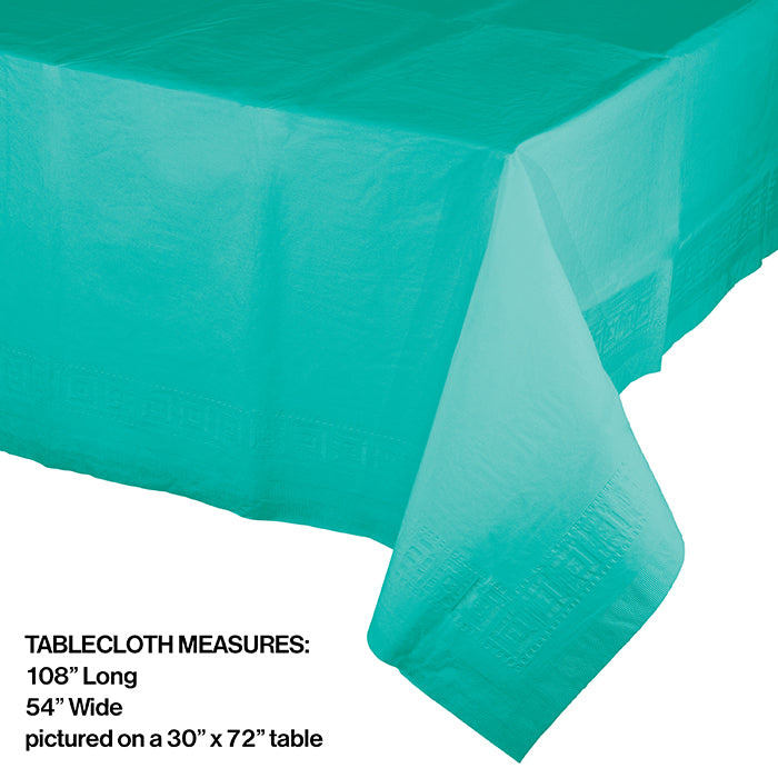 Bulk 6ct Teal Lagoon Paper Table Covers 54" x 108" 