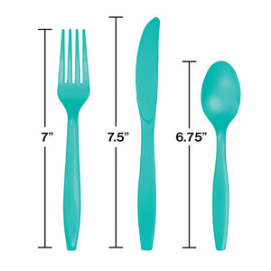 Teal Lagoon Plastic Cutlery Set, 24 ct Party Decoration