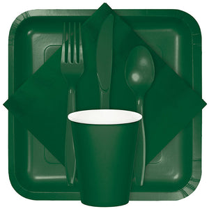288ct Bulk Hunter Green Assorted Plastic Cutlery