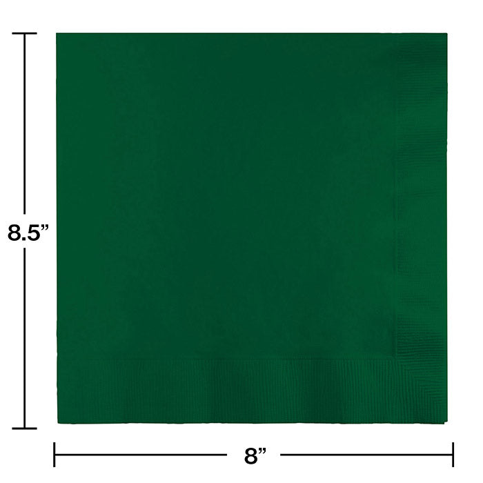 250ct Bulk Hunter Green Dinner Napkins 3 Ply
