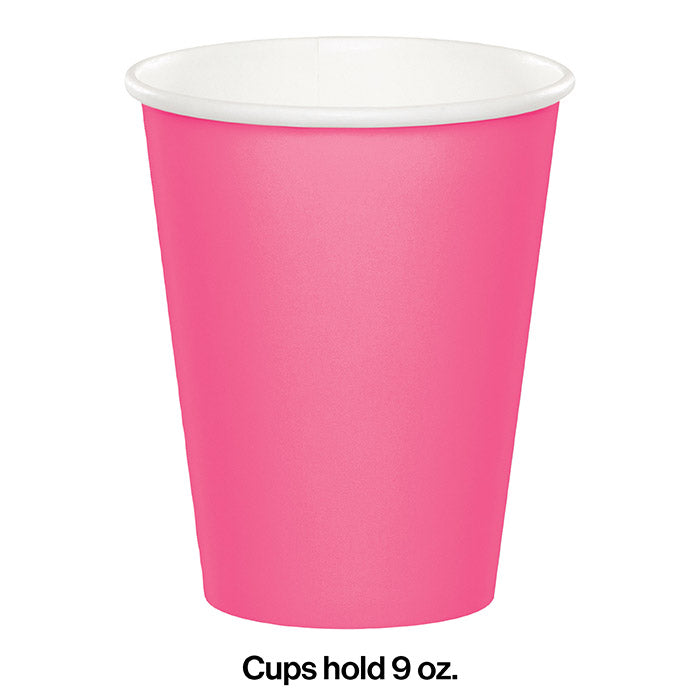 240ct Bulk Candy Pink 9 oz Hot & Cold Cups